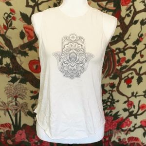 Synergy Hamsa Hand Graphic Open Back Tank Small